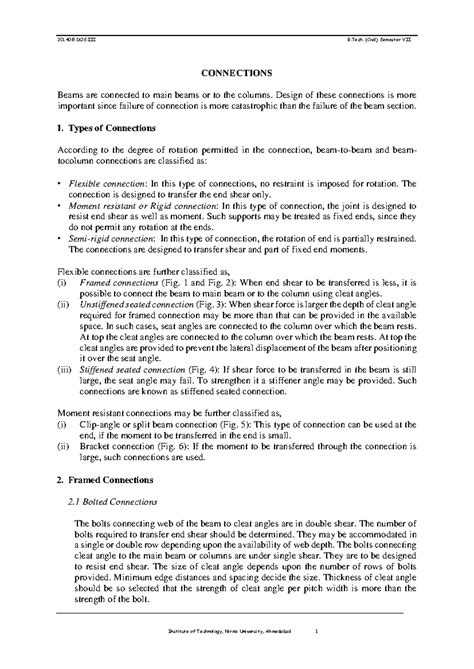 2CL405 DOS III - Beam Column Connection and Design Principles - Studocu