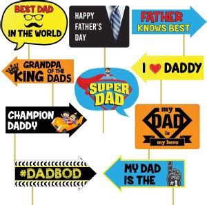 Balloons Fathers Day Party Photo Booth Props Kit (10 Pieces) / Fathers ...