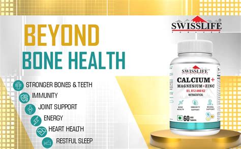 SWISSLIFE FOREVER (60 Veg Tablets-Pack of 2) Calcium Magnesium & Zinc ...