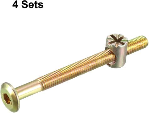 Buy uxcell M6x70mm Furniture Bolt Nut Set Hex Socket Screw 50mm Thread ...