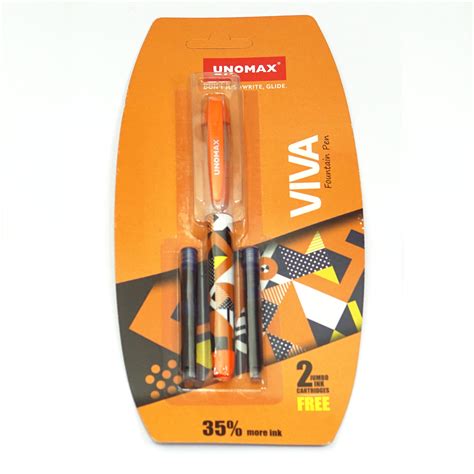 Unomax Viva Orange Color Pattern Designed Body With Fine Nib With 2 ...