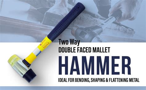 Jon Bhandari Tools 35mm Two Way Mallet Hammer – Dual Head Soft Face ...