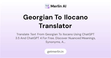 Georgian to Ilocano Translator