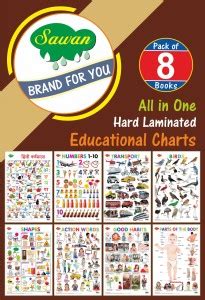 All In One Hard Laminated Educational Charts | Pack Of 8 Charts (V2 ...