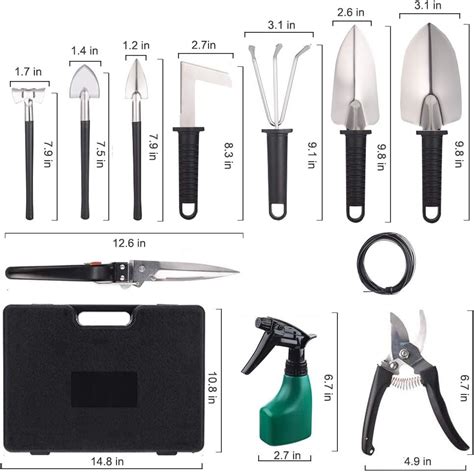 Lelekey Garden Tool Set, 12 Piece Stainless Steel Hand Tool India | Ubuy