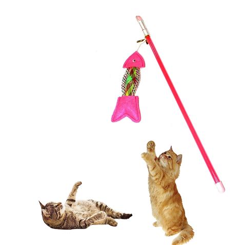 Buy Sage Square Cat Wand Toys, Interactive Cat Toys with Catnip Fish ...