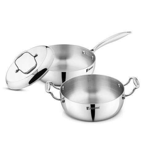 Buy Bergner Argent Saira Saiba Triply Stainless Steel 3 Pcs Cookware ...