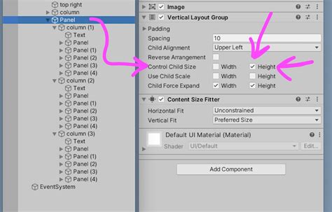 Unity 3D Vertical Layout Group 的图像结果