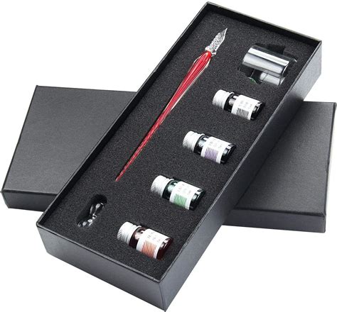 worison Crystal Glass Dip Pen With 12 Colors : Amazon.in: Office Products