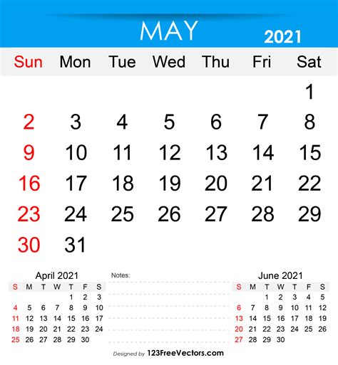 Free Download 2021 May Calendar