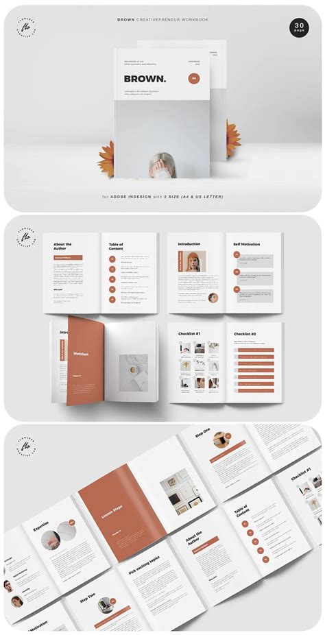 Workbook Template InDesign INDD | Book design templates, Booklet design ...