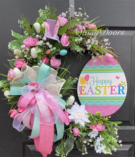 Spring Wreath, Easter Egg Wreath, Spring Wreath For Front Door ...