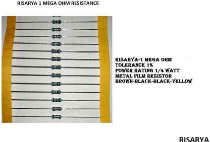 RISARYA 1M-OHM RESISTOR,MFR,1%,1/4 W,FIXED RESISTOR(1 MEGA OHM 1% ...