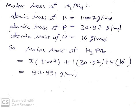 Molar Mass H3po4