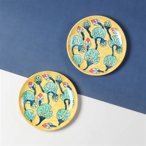 Waterlily Ceramic Breakfast Plate Set – Eyaas