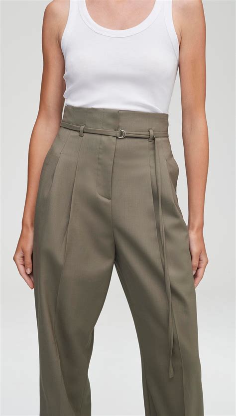 High-Waisted Belted Trouser in Seasonless Wool | Women's Pants | Argent ...