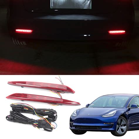 Buy Bomely Fit 2017-2022 Tesla Model 3 Rear Fog Lights LEDs Reflector ...