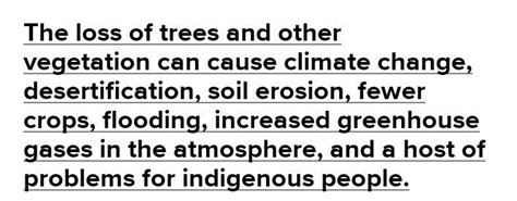 10.Discuss the effects of deforestation on the following: Earth ...