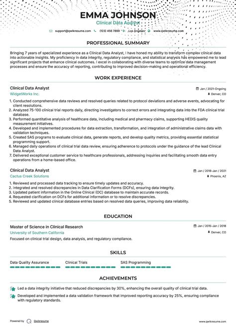 10+ Clinical Data Analyst Resume Samples & Templates for 2025