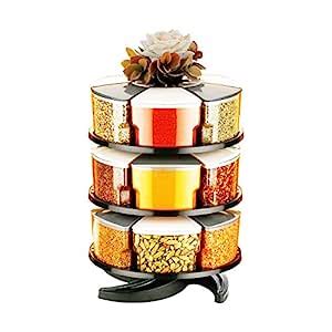 Buy VCART 360 Degree Revolving Round Shape Transparent Pack of Jar ...