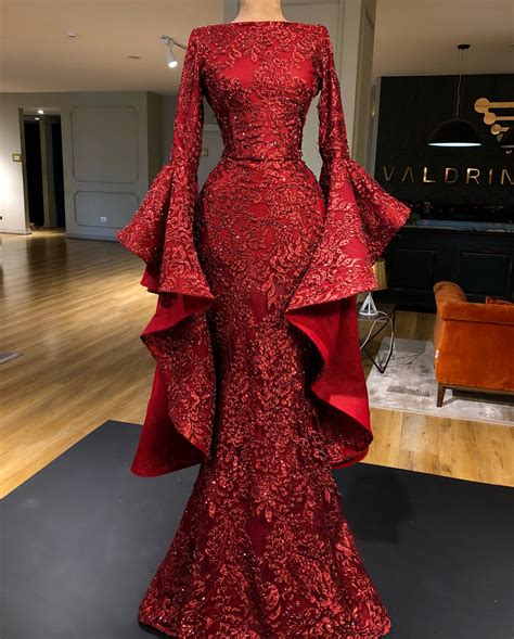 Christmas red by Valdrin Sahiti. | Floor length prom dresses, Sequin ...