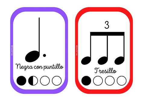 Profes Papel Tijera Flashcards figuras musicales en castellano y en ...