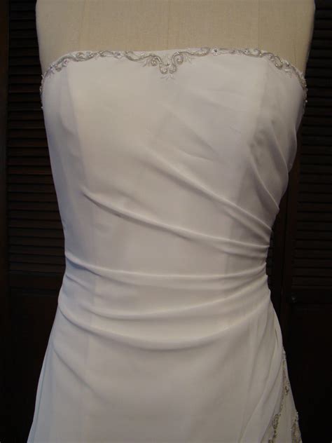 Light Ivory Chiffon Strapless Wedding Dress/ Simple Wedding - Etsy