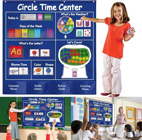Buy KIKIGOAL Circle Time Center Classroom Pocket Chart Educational ...