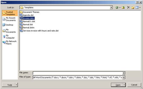 Open Template File 的图像结果