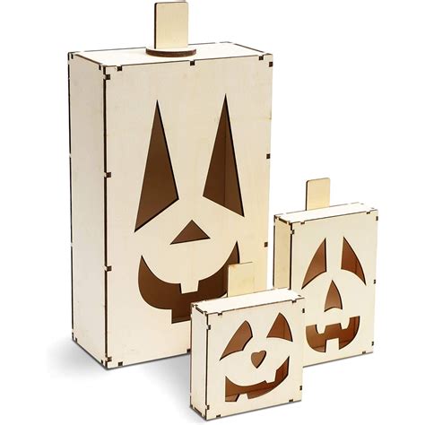 Buy 3 Pieces Set Unfinished Halloween Wood Cutouts for Crafts Paint ...