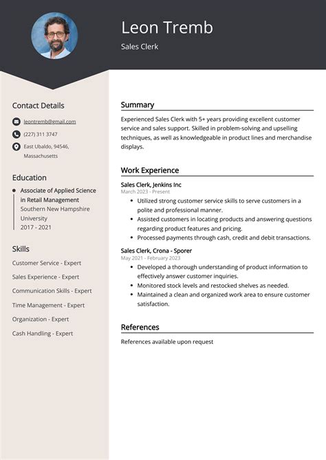 Sales Clerk Resume Example (Free Guide)
