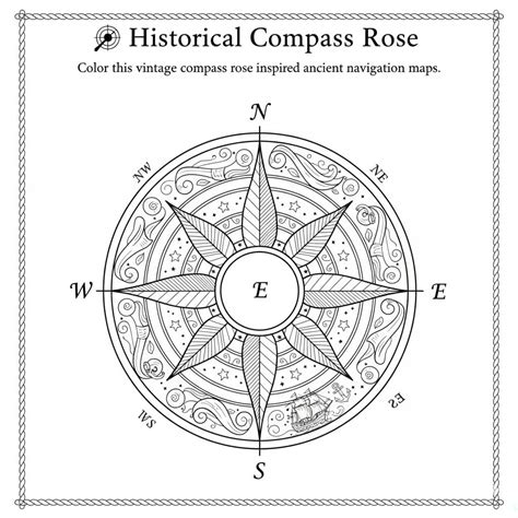 Historical Compass Rose Worksheet - Download & Print Now!