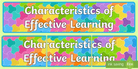 Characteristic of Effective Learning Display Banner - Classroom Signs and