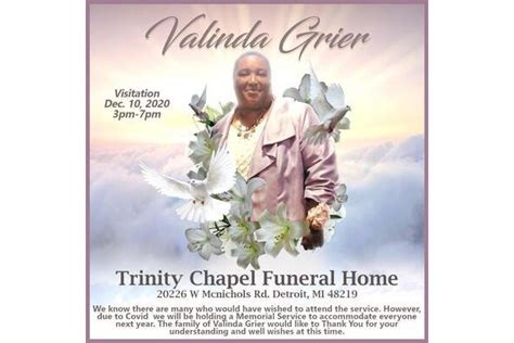 Valinda Grier Obituary (2020) - Detroit-NW, MI - Trinity Chapel Funeral ...