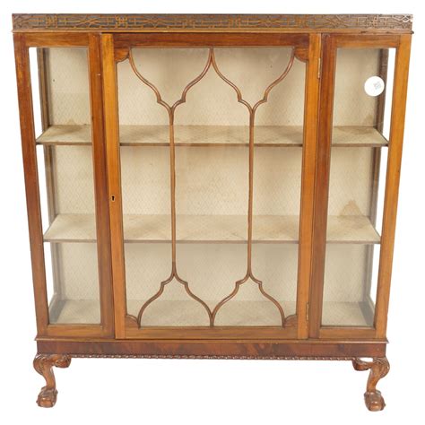 Vintage Walnut China Cabinet, Display, Camerons Perth, Scotland 1930 ...