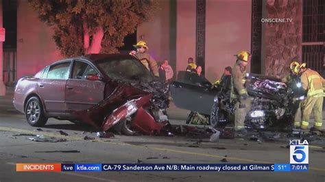 1 dead, 1 gravely injured in head-on crash in South Los Angeles – KTLA
