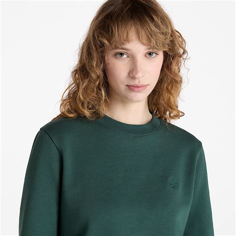 Exeter River Brushedback Crewneck Sweatshirt for Women in Dark Green