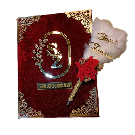 Sob Fashion Customised Fancy Nikah Nama Booklet Maroon Colour Nikah ...