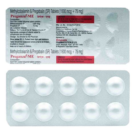 Preganza-Me 75Mg Tablet | Uses, Side Effects, Price | Apollo Pharmacy