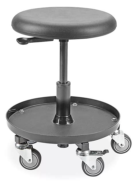 Polyurethane Mobile Shop Stool with Tool Tray H-3731 - ULINE