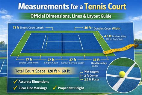Measurements for a Tennis Court: Official Dimensions, Lines & Layout Guide