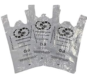 TUGS Transparent COMPOSTABLE & Biodegradable Carry Bags (11x14) Pack of ...