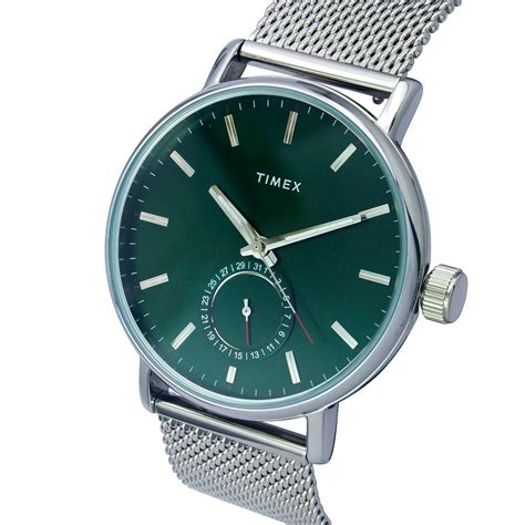 Timex Fashion Men's Green Dial Round Case Date Function Watch -TWEG200