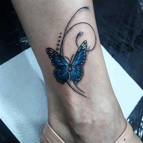 Royal Blue Butterfly Tattoo