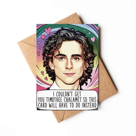 Timothee Chalamet | Printable Birthday Card | Funny Birthday Card ...