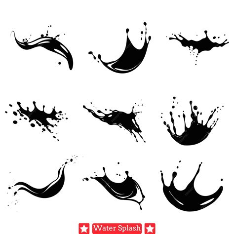 Liquid artistry inspiring water splash vector silhouettes for designers ...
