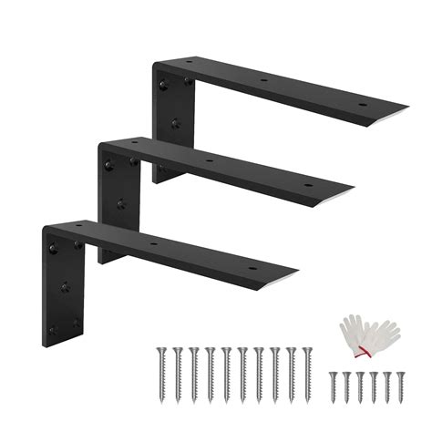 Countertop Support Brackets 3 Pack, Heavy Duty Shelf Brackets 12"x 3.5"x2 1/2",Floating L ...