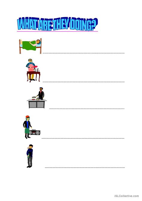 WHAT ARE THEY DOING?: English ESL worksheets pdf & doc