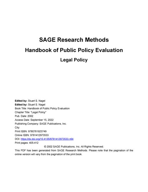 Sage handbook-of-public-policy-evaluation d85 - SAGE Research Methods ...