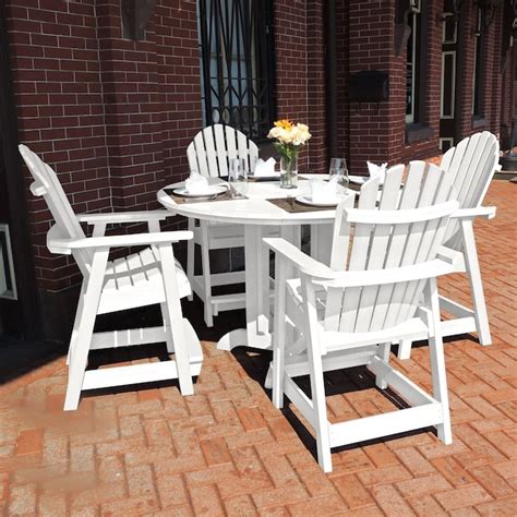 highwood Sequoia Professional 5 Patio Dining Set Plastic Round Table ...